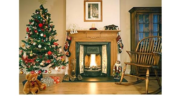 Amazon Com Leowefowa 7x5ft Vinyl Interior Christmas Tree With