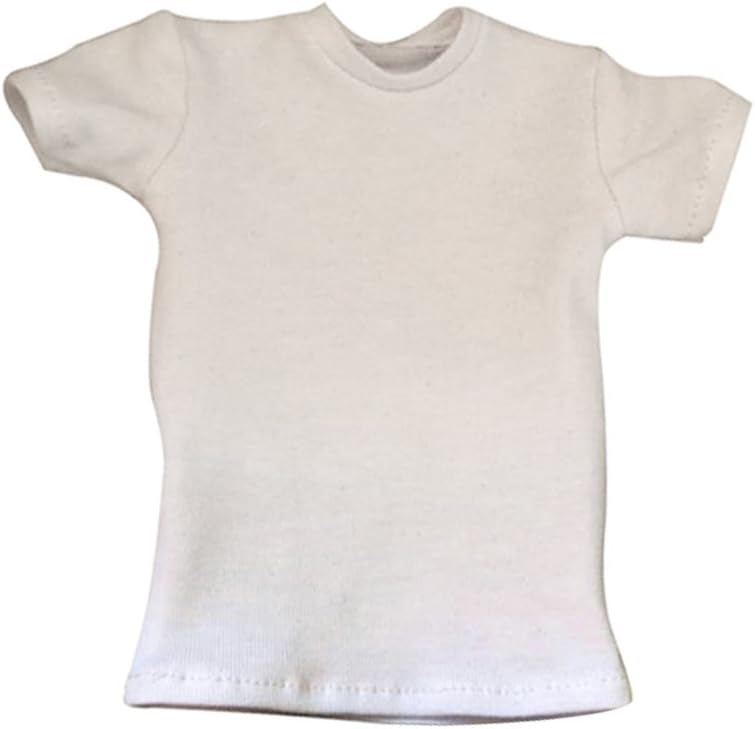 Hellery Sleeve T-shirt Men Figure 1/6 Scale 12 inch Sports Clothes Accessories - White, 12in.