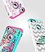 iPhone 8/iPhone 7 Case, Style4U Cute Owl Shock Resistant Studded Rhinestone Crystal Bling Hybrid Armor Case Cover for Apple iPhone 8 2017 and iPhone 7 2016 with 1 Style4U Stylus [White/Teal]