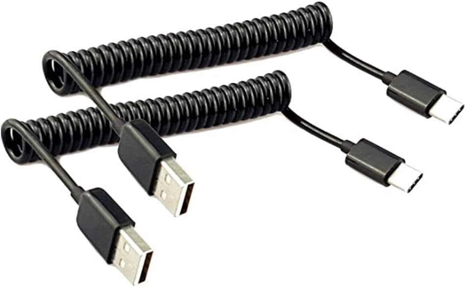 Seadream 2Pack Coiled TypeC USB C Cable,Coiled USB C to USB 2.0 A Male