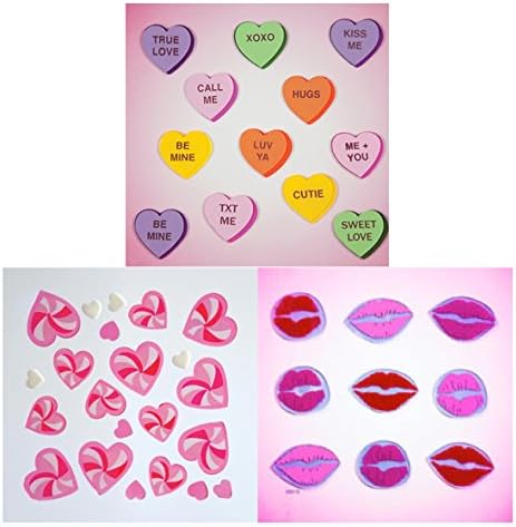 GelGems Valentine Window Clings, Convo Hearts, Candy Hearts, SWAK, 3-Piece Play Set