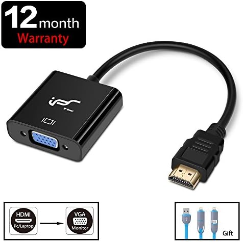 HDMI to VGA Adapters HDMI Input Devices Male to Female Video Converter Cable Support 1080P Excellent Image HDCP Pass-through for CRT/LED Monitor, HDTV, Computer, Desktop, Laptop, PC, Projector etc