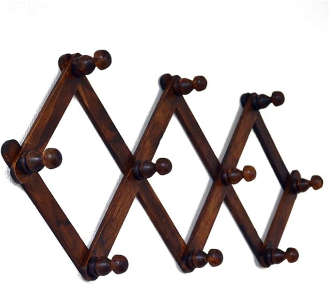 Coat Rack Nevy Expandable Wooden Coat Rack Wall Mounted Accordion Expandable Clothes Hat Hanger