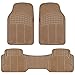 Odorless BPA FREE. Heavy Duty MotorTrend All Weather Beige Ridged Vinyl Truck SUV Van Floor Mats 5 pcs