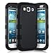 ULAK Galaxy S3 Case, S3 Case - Shock Resistant Series Hybrid Rubber Case Cover for Samsung Galaxy S3 III i9300 3in1 Hard Plastic +Soft Silicone(Black)
