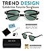 FEIDU Retro Polarized Clubmaster Sunglasses for Men Half Metal Women FD3030Black/Green（2pack）