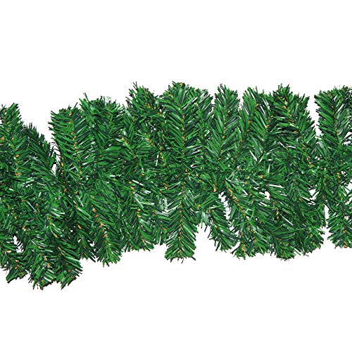 TKK 9ft Christmas Green Garland Xmas Pine Garland Wreaths Ornament (Green Garland, 1 Pack)