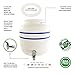 Premium Porcelain Water Crock Dispenser - Elegant Countertop Dispenser With 2.5 Gallon Capacity & No Drip Faucet - Double Blue Line Stripe Crock - Perfect For Kombucha Brewing and Dispensing