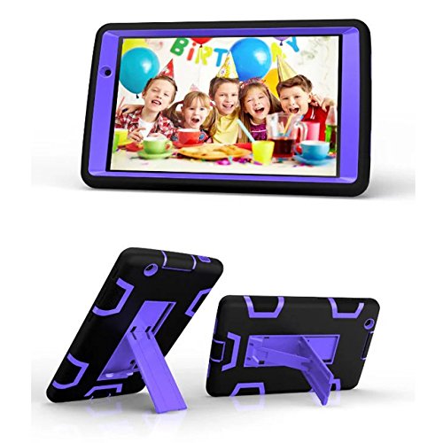LG G Pad III 8.0 Case, Topratesell Premium Hybrid Drop Proof Armor Defender Full-body Protection Heavy Duty Kickstand Case for LG G Pad X 8.0 V521 / G Pad 3 8.0 V525 2016 Version Black Purple
