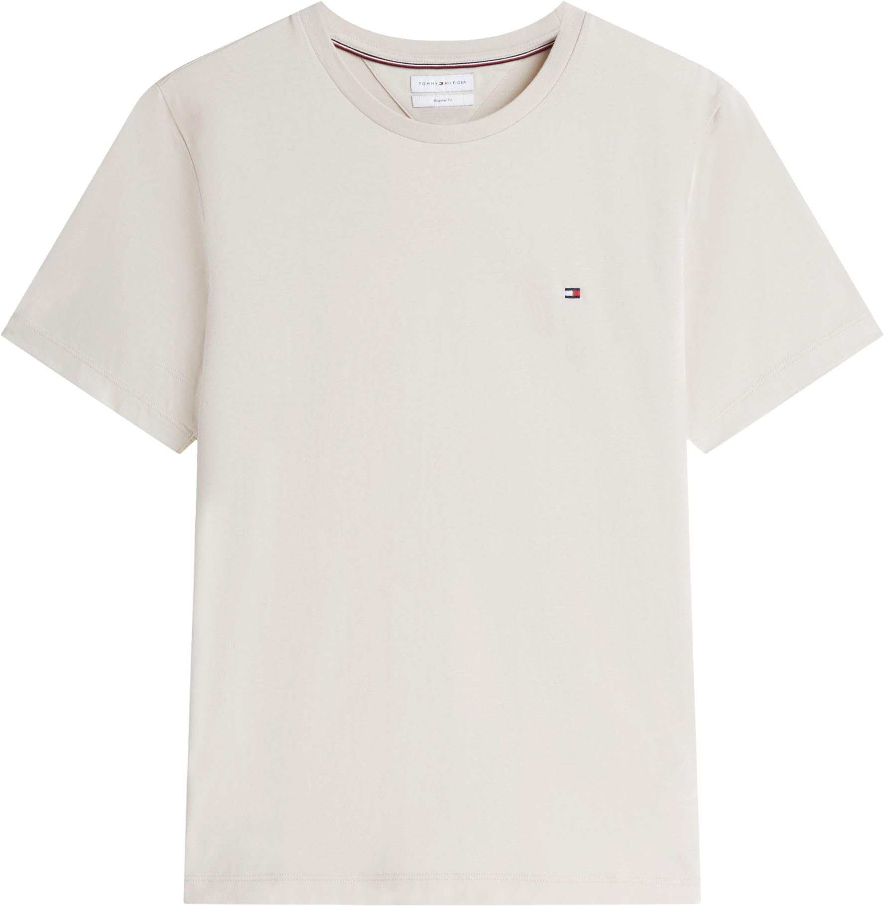 Tommy Hilfiger Herren T-Shirt Kurzarm Seasonal Solid Tee mit Rundhalsausschnitt, Elfenbein (Newsprint), XL 5