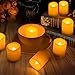 Homemory Flameless Votive Candles with Timer, 6Pack 400+Hours Battery Operated LED Votive Candles, 2in Flickering Flameless Electric Fake Candle for Dinners Wedding Home Decor (Batteries Included)