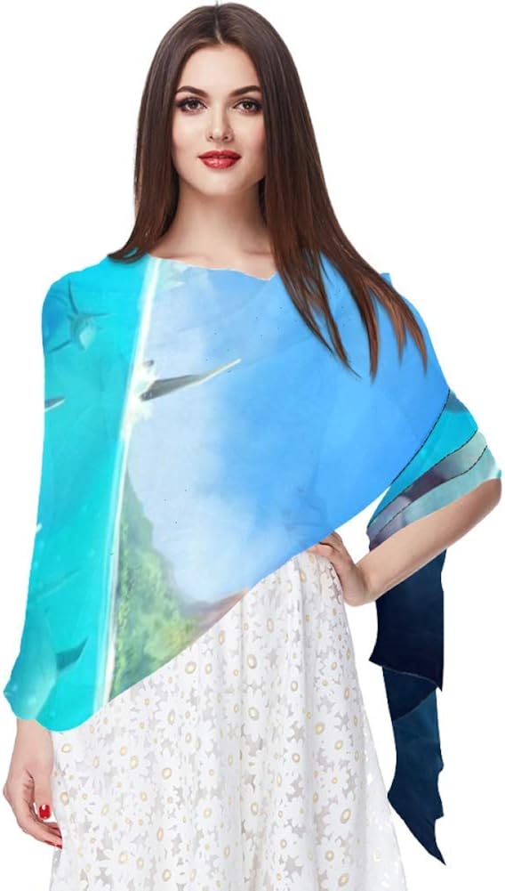 Evolutions Women's Unique Scarves Marilyn Monroe Print Long Chiffon Scarf Wrap Shawl for Women