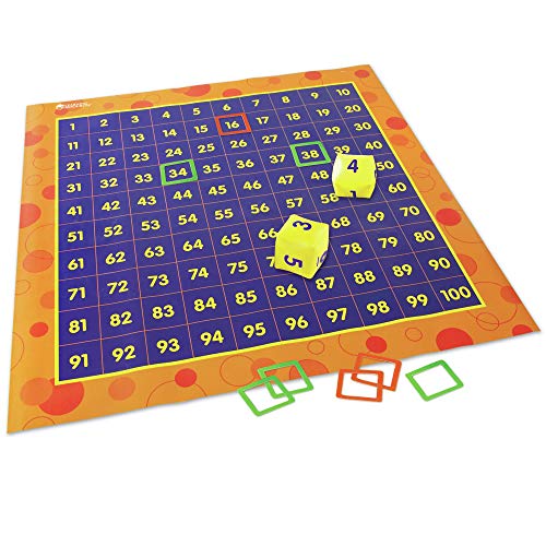 Learning Resources Hundred Activity Mat - 57 Pieces, Ages 5+ Math Learning Games for Kids, Educational and Fun Games for Kids