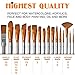 Artist Paint Brush Set - 16 Different Shapes & Sizes - Free Painting Knife & Watercolor Sponge - No Shed Bristles - Wood Handles - for Creative Body Paint, Acrylics & Oil