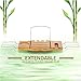 Clean Healthy Living Bamboo Bathtub Caddy Tray, with Reading Tray & Wine Glass Holder