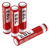 EBL 10440 Li-ion Rechargeable Batteries 3.7V 350mAh for LED Flashlight Torch, 4 Packs