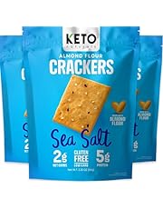 Keto Crackers low carb crackers (Sea Salt) Keto friendly snack crackers almost zero carb no sugar (3 Pack) almond flour crackers healthy snack absolutely gluten free crackers paleo snack friendly