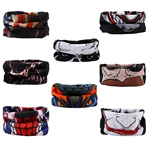 image for SMEHCF 8 Skull Multifunctional Elastic Seamless Headwear Bandana Headb