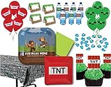 Miner Themed Birthday Party Supply Pack for 14 Guests by Pixel Fun