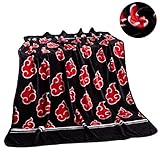 SSJ Anime Naruto Red Single Cloud Coral Blanket Swirl Akatsuki Soft Warm [59×47inch] (pattern1)