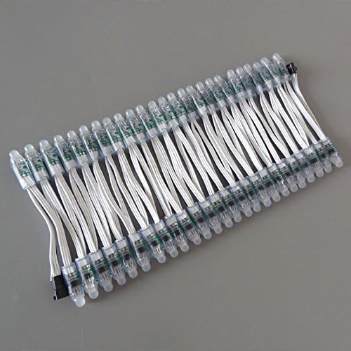 Alarmpore (TM) 500-Pack 500pcs White Wire WS2811 LED Pixel Digital Full Color Character String Diffused 12mm RGB Light Individual Addressable P68 5V Round (5V Round)