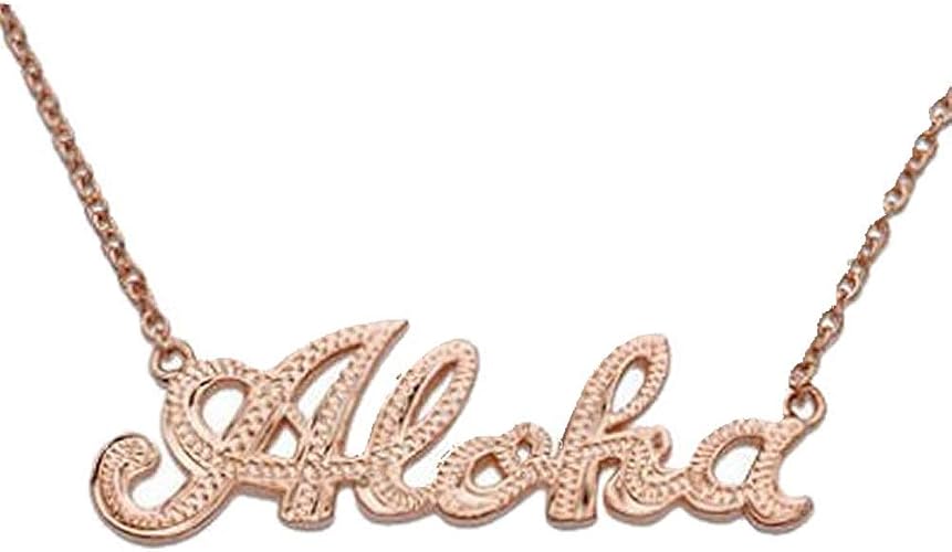 Hawaiian Jewelry Aloha Rose Gold Finish Sterling Silver