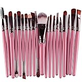 Hunputa 20 pcs Makeup Brush Set tools Make-up Toiletry Kit Wool Make Up Brush Set (Pink)