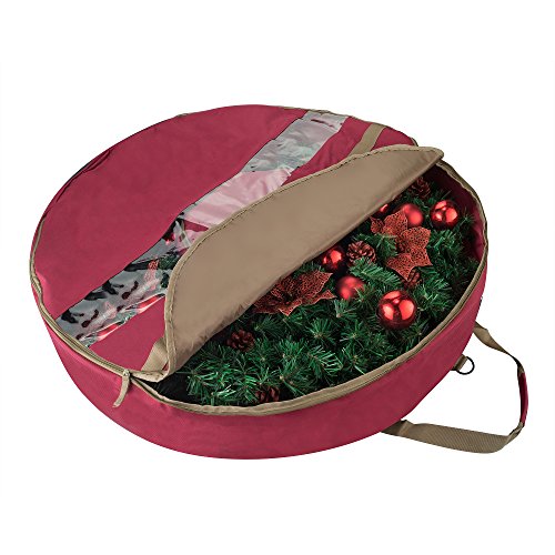 Elf Stor Red 1554 Ultimate Holiday Christmas Storage Bag for Wreaths, 36", Inch