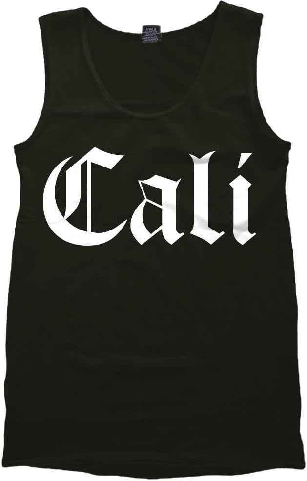 CALI Tank Top Shirt Gym Workout Muscle Urban Wear OLD English Tattoo California