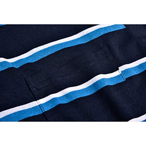 Dry fit Polo Shirts for Men Short Sleeve Regular Fit Striped Polo Shirt with Pocket Mens Casual Summer 2019 - Thumbnail 6