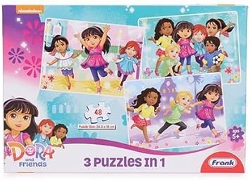 Frank Dora and Friends 3 Puzzles in 1 (48 Pieces)