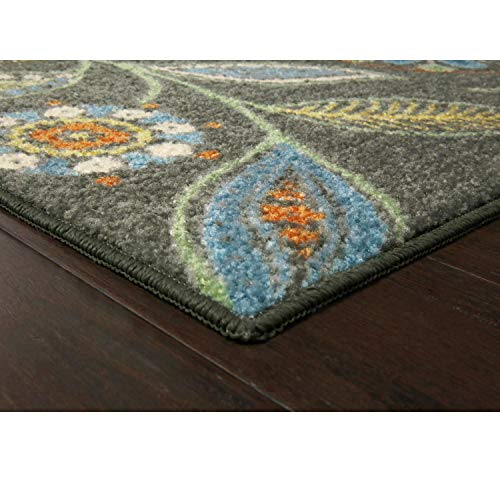 Maples Rugs Reggie Floral Runner Rug Non Slip Hallway Entry Carpet