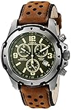 Timex Men's TW4B01600 Expedition Sierra Brown/Green Leather Strap Watch