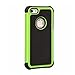 AGRIGLE Shock- Absorption/High Impact Resistant Hybrid Dual Layer Armor Defender Full Body Protective Cover Case for iPhone 5/5S (Green)