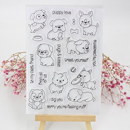 Dog DIY Clear Stamp Set, Transparent - Card Making and Art Craft - Best Halloween Thanksgiving Christmas Gifts