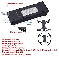 Fytoo 3.7V 500mAh Lithium Battery for E58 S168