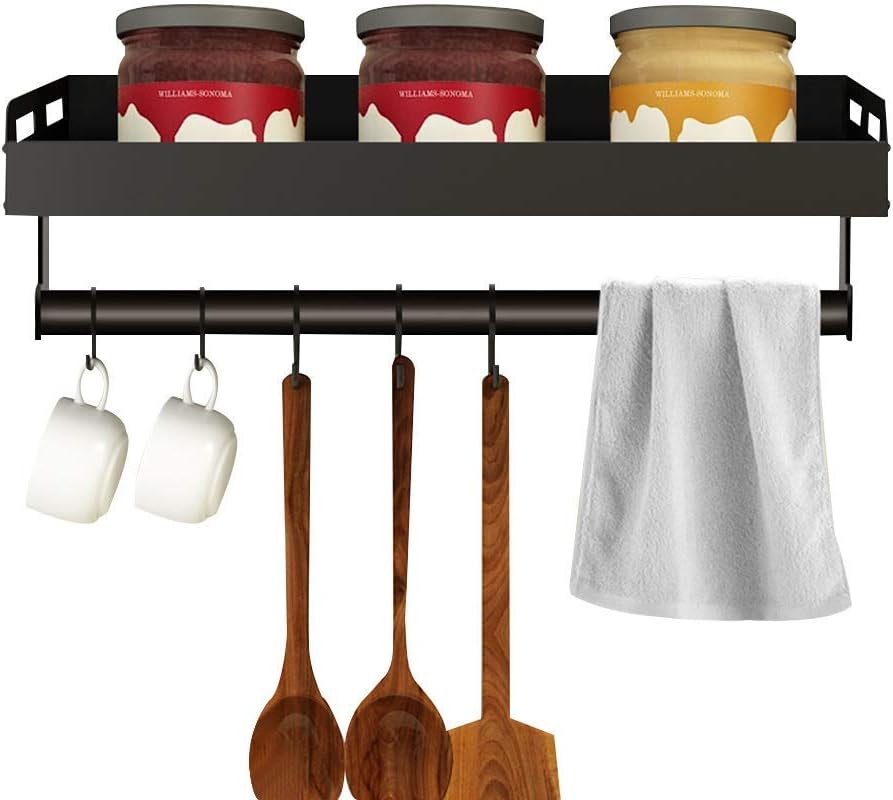 SYue Estantes flotantes Montados en la Pared de Aluminio con Ganchos