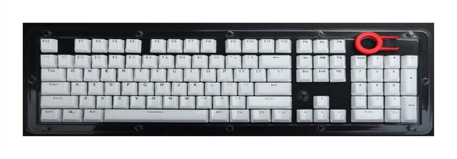 M5RU Keycap Fashion PBT Keycaps for Backlit Keyboard Doubleshot Gaming Led for Mx White 104 Keys wit