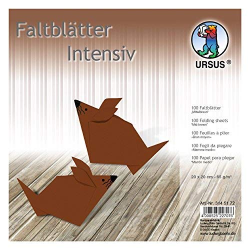 Ursus 3145172 Folding Paper 65 g/sqm/20 x 20 cm – 100 sheets – Medium Brown