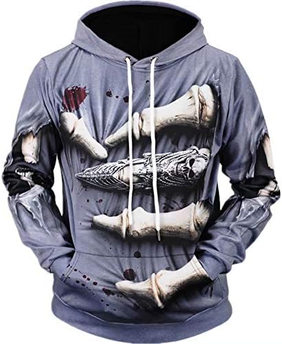 Pokenis Unisex Hoodie Long Sleeve Pullover Lightweight Gothic Pullover