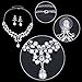 EVER FAITH Flower White Simulated Pearl Wedding Jewelry Set Clear Austrian Crystal - Silver-Tone
