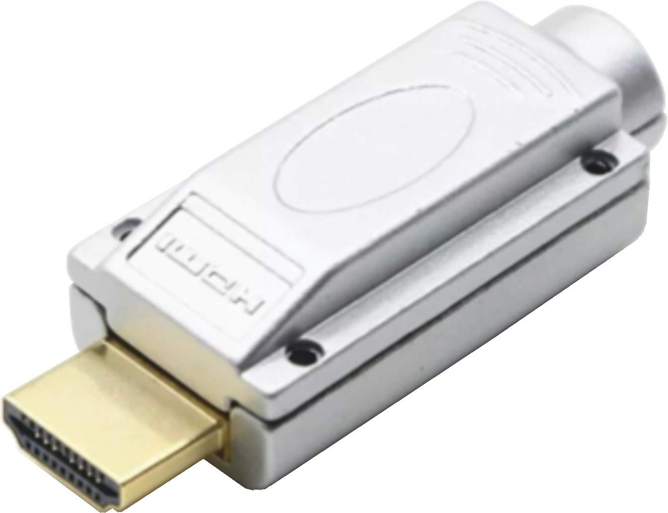 Emelec VíasCom CH001 HDMI 2.0 Connector Gold Contacts, Screw Mount. Metallic Color.