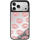 CASETiFY Mirror iPhone 17 Pro Max Case [Reflective/Compatible with Magsafe / 4.9 ft. 1X Military Grade Drop Protection] - Ami's Kiss - Silver On Black