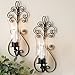 Set of Two Decorative Brown Metal and Pear Glass Wall Sconce Candle Holder Wall Lighting - Set of Two Pear Sconces, Perfect for a Living Room Dining Room or Entry Way