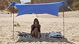 Sunshade Beach Tent – Sun Shelter Pop-Up & Wind Protection – Portable, UPF50+ UV Protection Lycra Canopy with Anchors, Stakes, Poles, Carry Case for Camping & Outdoor Family Activities by HappySummer