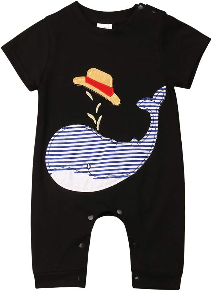 Baby Boy Short Sleeve Romper Jumpsuits Shark Romper Bodysuits Playsuits