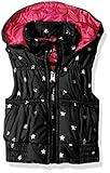 Pink Platinum Big Girls' Foil Star Puffer Vest, Black, 7/8
