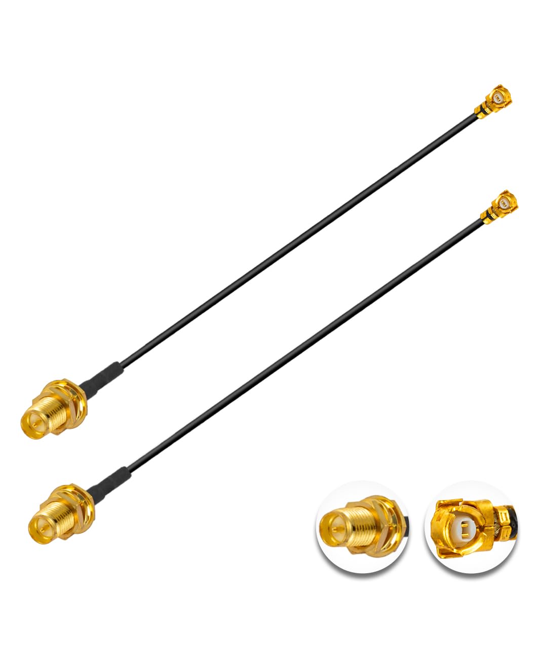 Vecys 2PCS U.F.L1 to RP-SMA Female Low Loss Coaxial Cable 6" /15CM U.F.L1 1.37mm Coaxial Pigtail Cable for Wireless Routers Mini PCIE Network Cards PCI Wi-Fi WAN Repeater