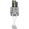Zerzsy Artificialplant Succulents in Cement Pots with Hanging Leg, Kitchen Shelf Decor,Bathroom Shelf Decor,Shelf Decor Accents,Office Wall Decor - Set of 1