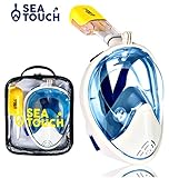 Premium Quality SeaTouch Snorkel Mask Full Face with Bag 180° Panoramic View Anti Fog Anti Leak Best For Adult Youth Diving Mask Go Pro Mount Full-face Easybreath Snorkel Set Snorkeling Gear
